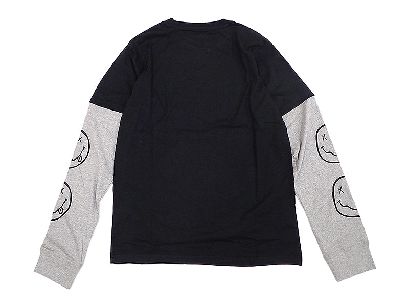 NIRVANA/LAYERED YEL HAPPY FACE L/S TEE