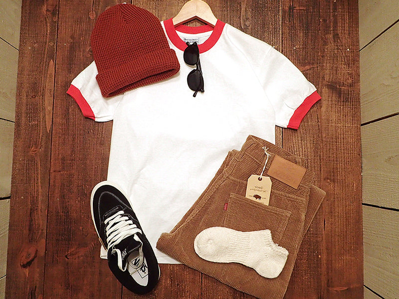 DEADSTOCK RINGER S/S TEE(WHITE)