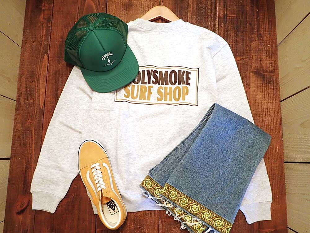 HOLYSMOKE CREW SWEAT "SURF SHOP"