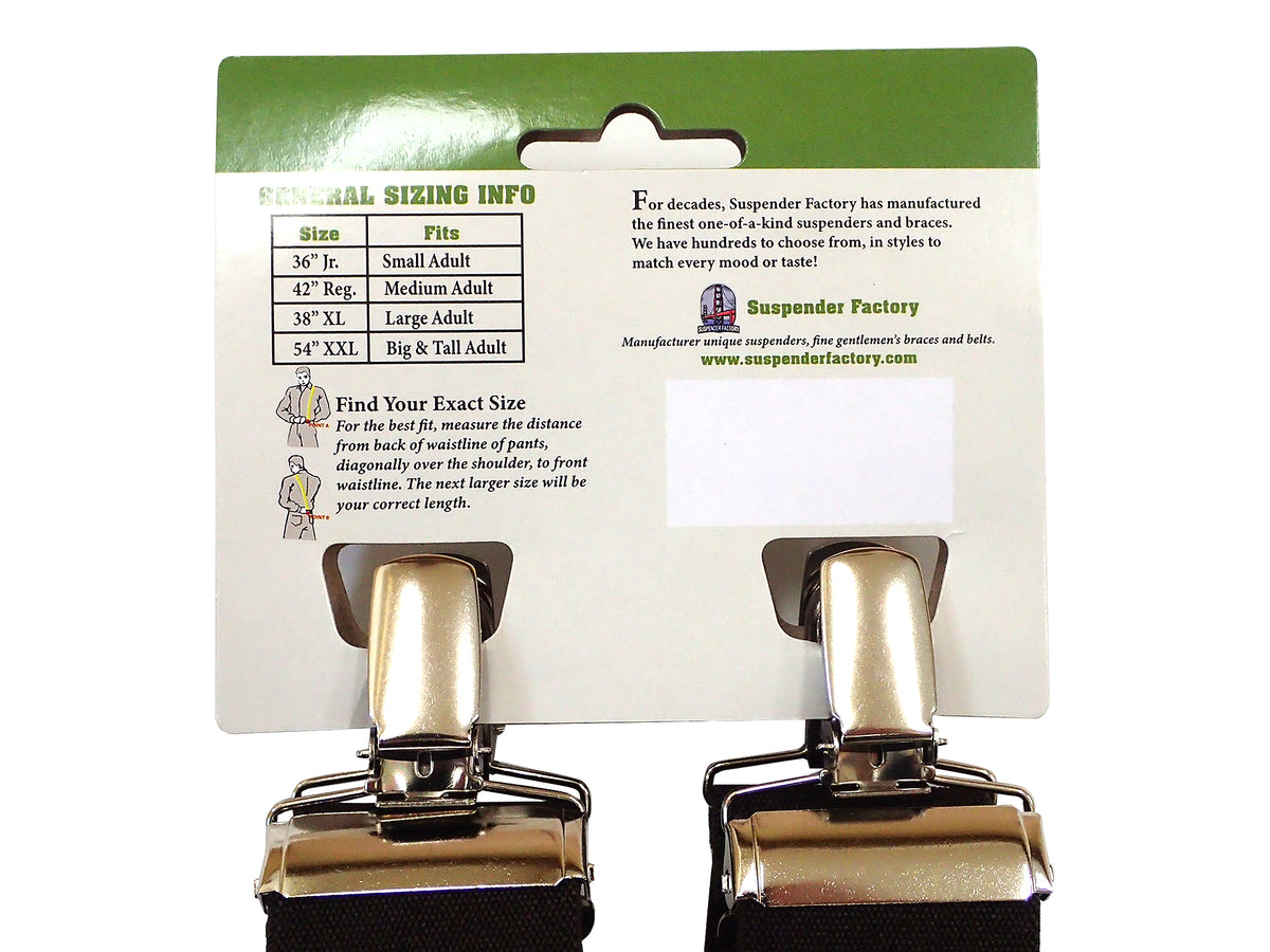 【SUSPENDER FACTORY】1.5INCH WIDE CLIP SUSPENDERS
