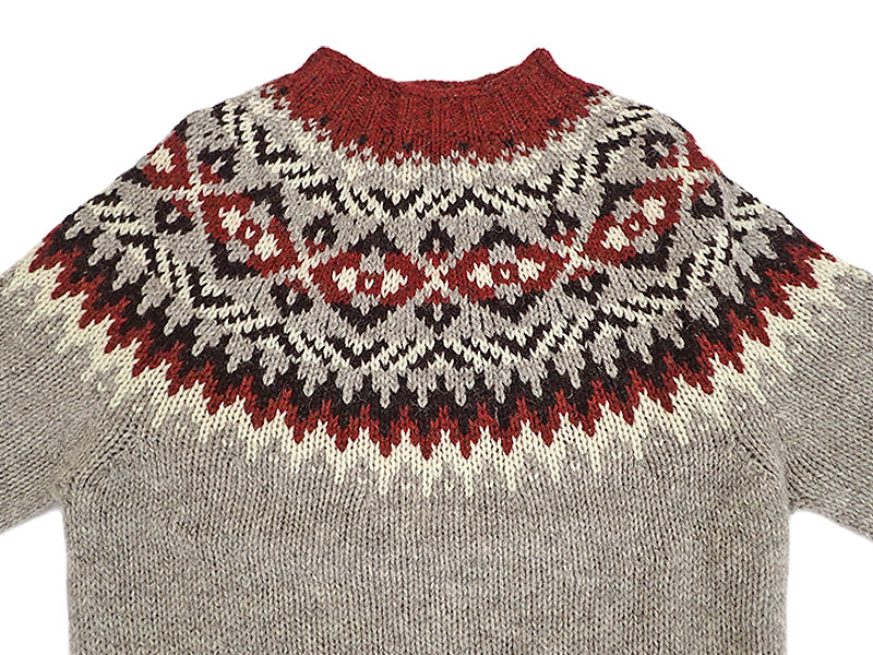 【Harley of Scotland】CHUNKY CREW FAIRISLE YOKE SWEATER