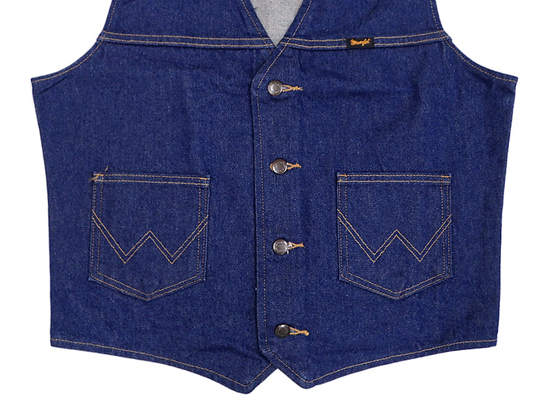 【WRANGLER】UNLINED DENIM VEST IN PREWASHE