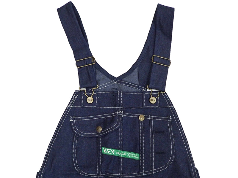 【KEY】BIB OVERALL HI BACK ZIP FLY(DENIM)