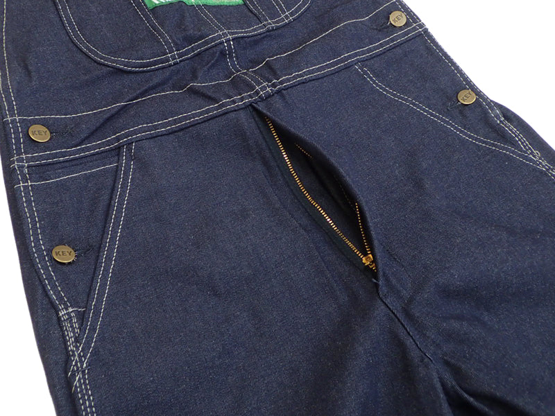 【KEY】BIB OVERALL HI BACK ZIP FLY(DENIM)