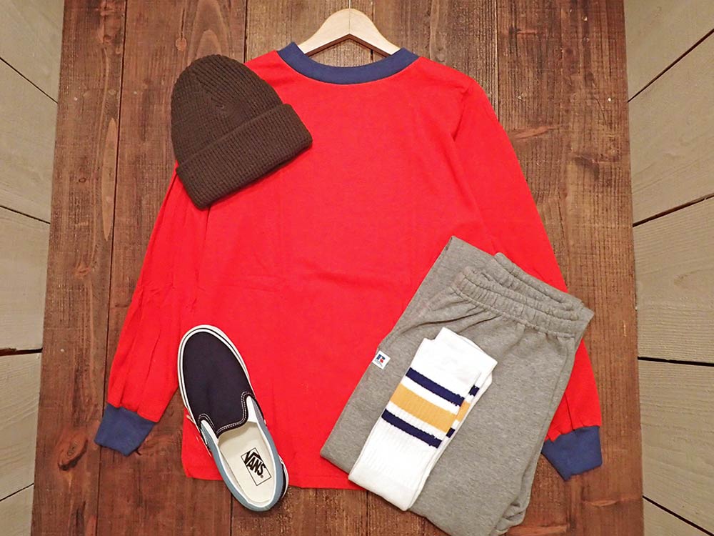 DEADSTOCK RINGER L/S TEE (RED)