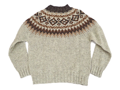 【Harley of Scotland】CHUNKY CREW FAIRISLE YOKE SWEATER