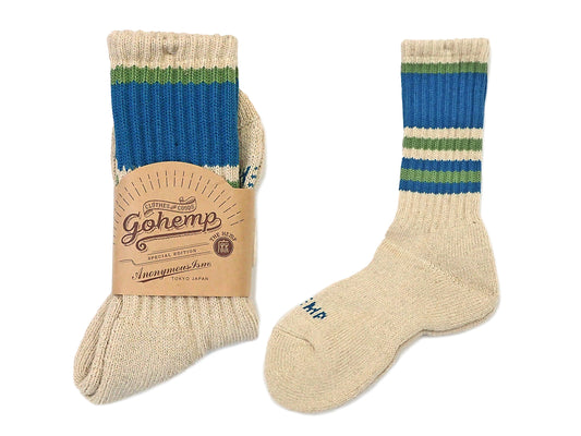 [GOHEMP] RANDOM LINE PILE CREW SOCKS 