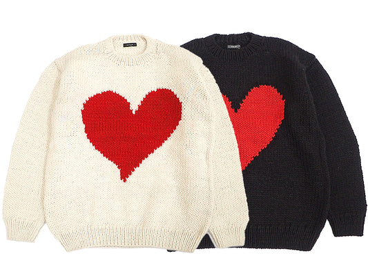 【THRIFTY LOOK】HEART HAND KNIT CREW