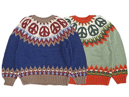 【HAVE A GRATEFUL DAY】PEACE PATTERN KNIT CREW
