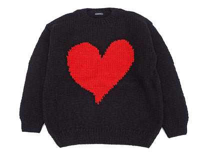 【THRIFTY LOOK】HEART HAND KNIT CREW