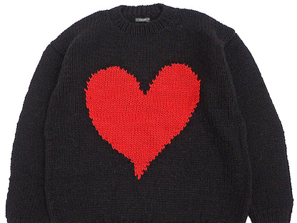 【THRIFTY LOOK】HEART HAND KNIT CREW