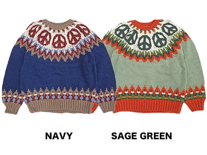 【HAVE A GRATEFUL DAY】PEACE PATTERN KNIT CREW
