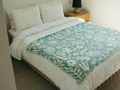 【SLOW TIDE】SUNNY DRIFTWEAVE BLANKET DUSTY BLUE