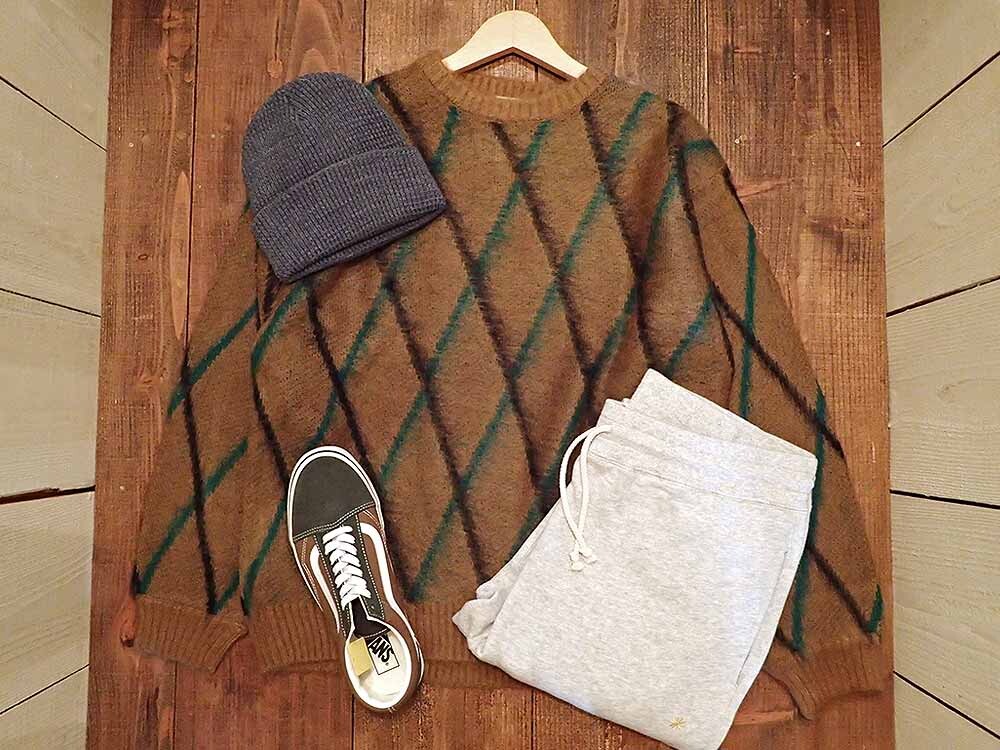 [TOWN CRAFT] SHAGGY VINTAGE PATTERN CREW