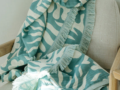 【SLOW TIDE】SUNNY DRIFTWEAVE BLANKET DUSTY BLUE
