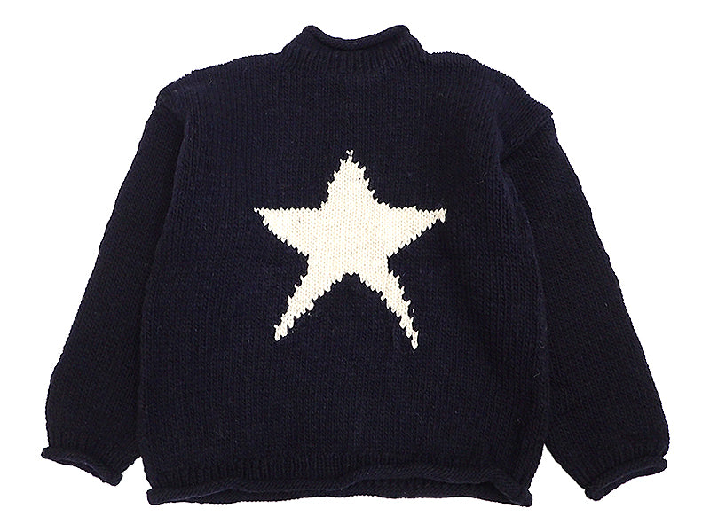 【THRIFTY LOOK】STAR HAND KNIT ROLL CREW