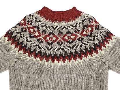【Harley of Scotland】CHUNKY CREW FAIRISLE YOKE SWEATER