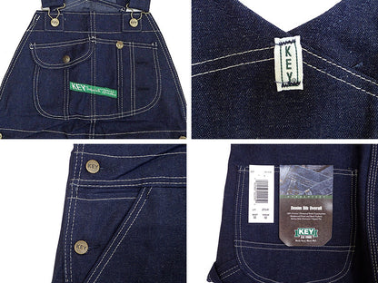 【KEY】BIB OVERALL  HI BACK ZIP FLY(DENIM)