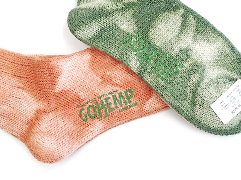 [GOHEMP]UNEVEN DYE CREW SOCKS 