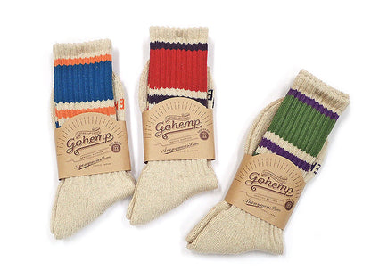 【GOHEMP】RANDOM LINE CREW SOCKS