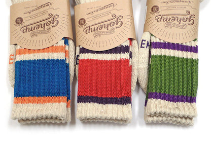 【GOHEMP】RANDOM LINE CREW SOCKS