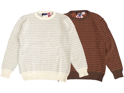 【Brimwick】BIRDS EYE COTTON CREW NECK SWEATER