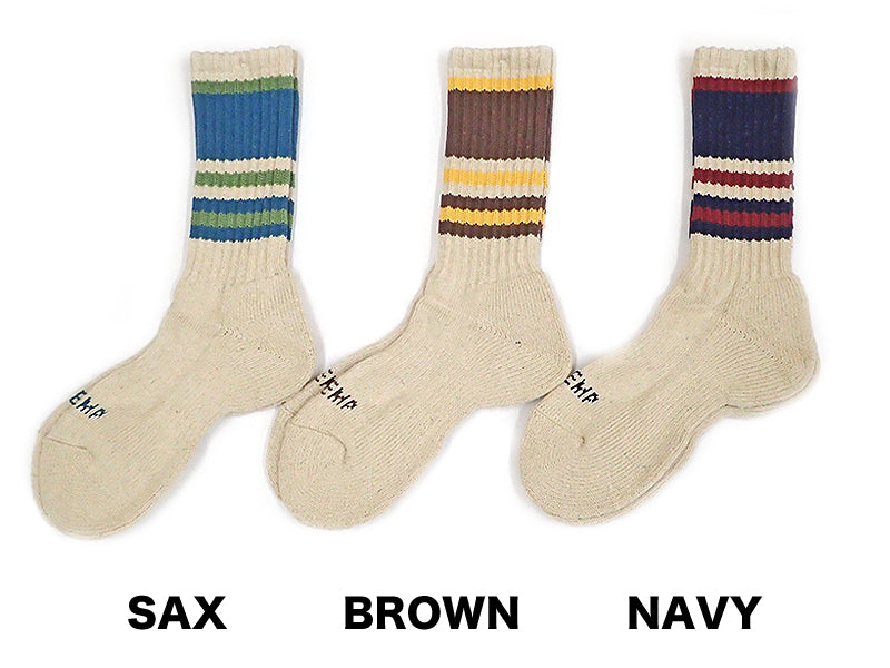 【GOHEMP】RANDOM LINE PILE CREW SOCKS