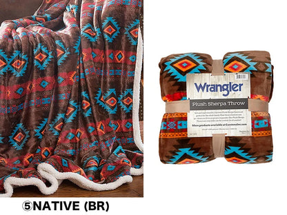 [WRANGLER] SHERPA FLEECE THROW BLANKET