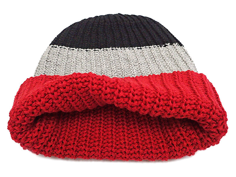 【Bulky Knit Color Block Caps】COLUMBIA KNIT