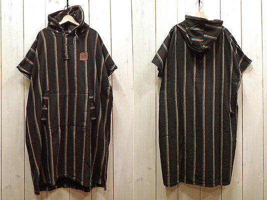 【SLOW TIDE】BAJA STRIPE PONCHO BLACK