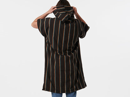 【SLOW TIDE】BAJA STRIPE PONCHO BLACK