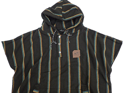 【SLOW TIDE】BAJA STRIPE PONCHO BLACK