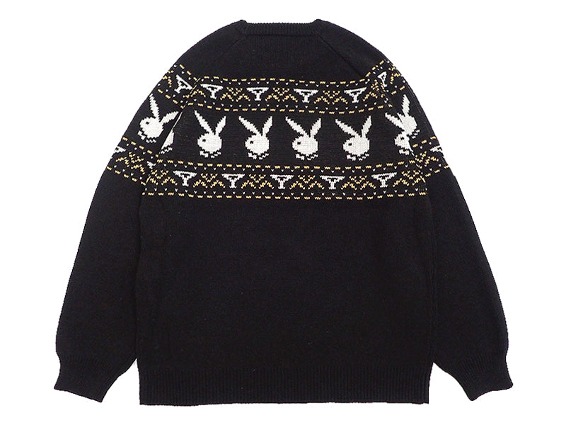 [PLAYBOY]80S RABBIT CREW SWEATER 