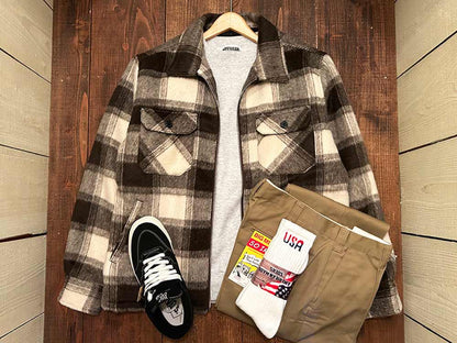 【BIG MIKE】起毛チェック裏キルティングジャケット