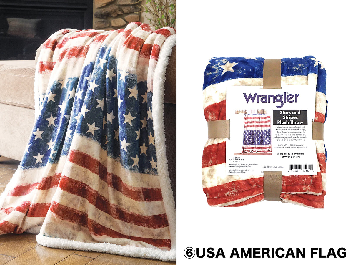 [WRANGLER] SHERPA FLEECE THROW BLANKET