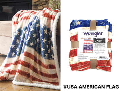 [WRANGLER] SHERPA FLEECE THROW BLANKET