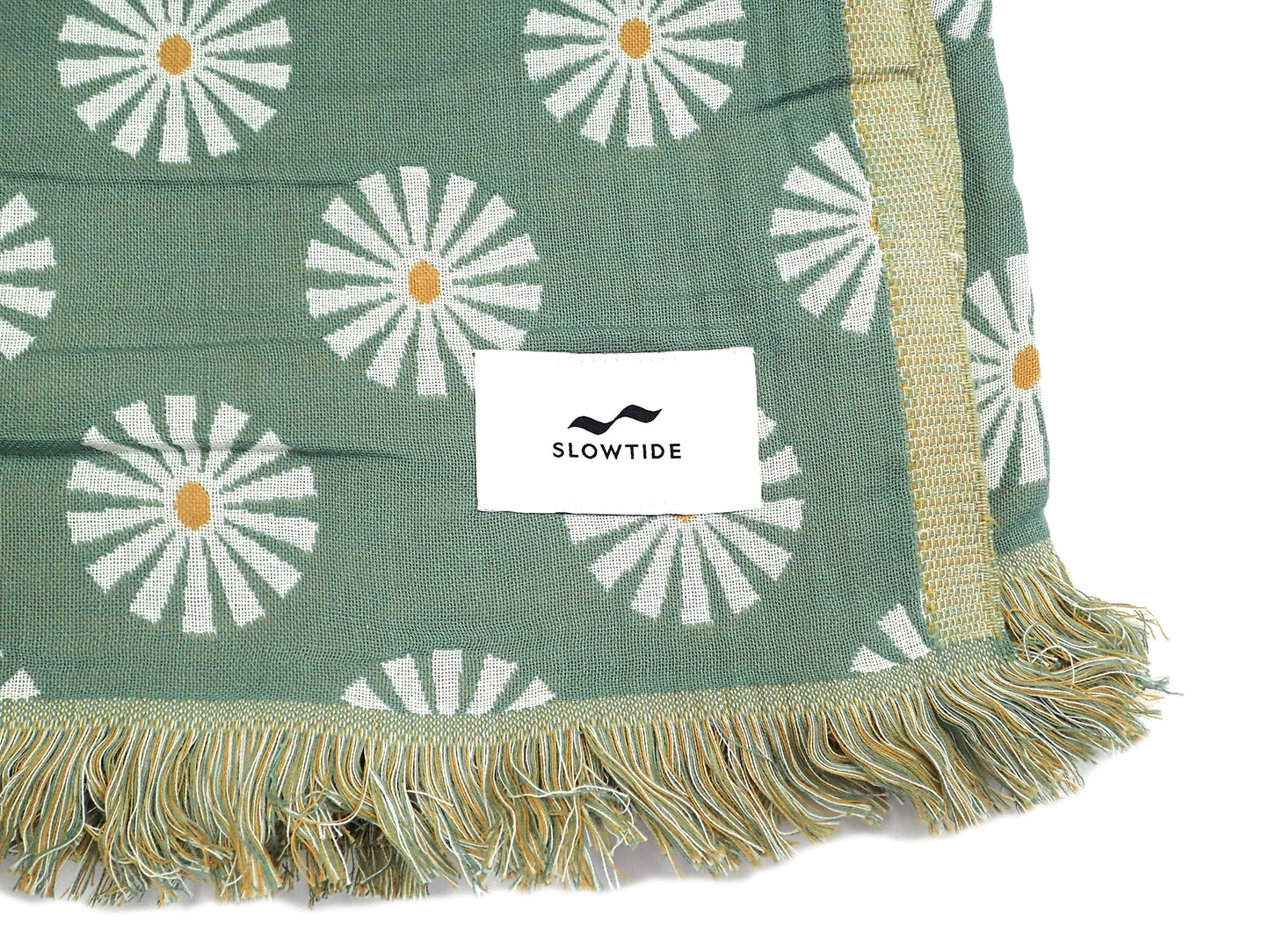 【SLOW TIDE】SUN DAZED DRIFTWEAVE BLANKET GREEN