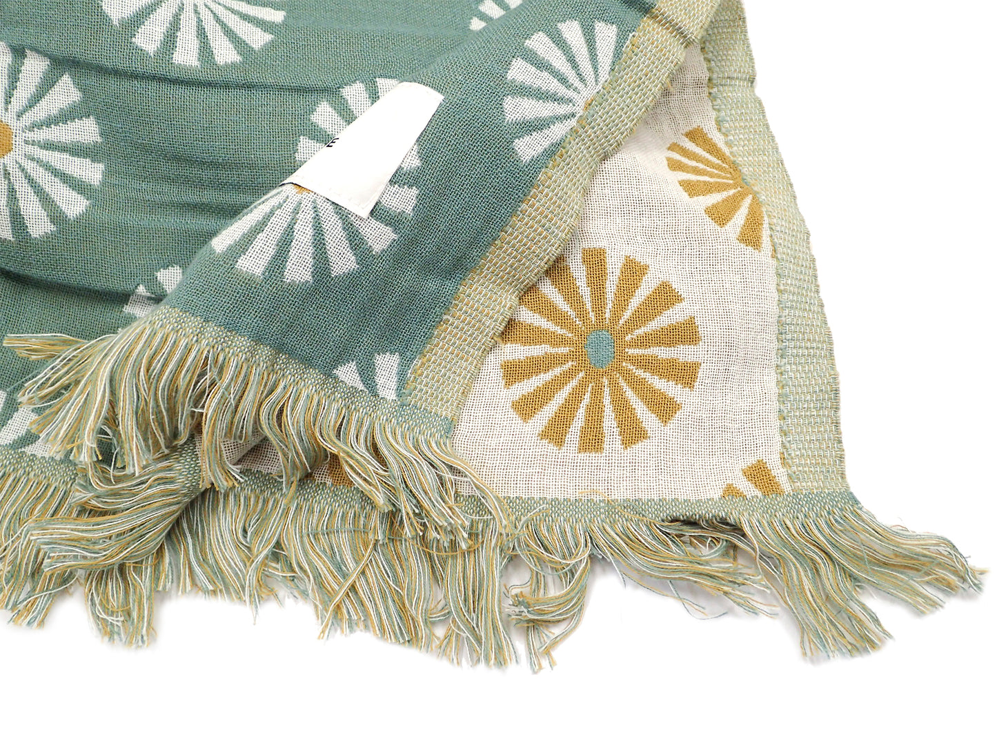 【SLOW TIDE】SUN DAZED DRIFTWEAVE BLANKET GREEN