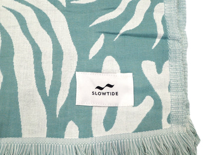 【SLOW TIDE】SUNNY DRIFTWEAVE BLANKET DUSTY BLUE