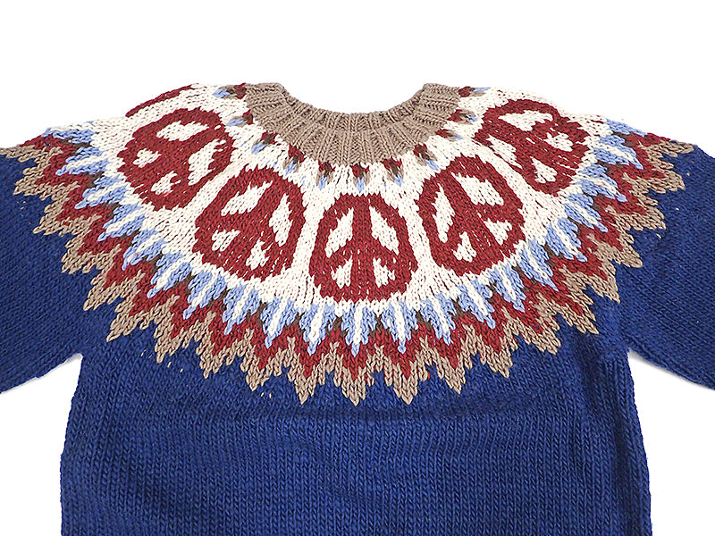 【HAVE A GRATEFUL DAY】PEACE PATTERN KNIT CREW