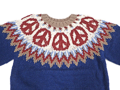 【HAVE A GRATEFUL DAY】PEACE PATTERN KNIT CREW