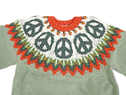 【HAVE A GRATEFUL DAY】PEACE PATTERN KNIT CREW