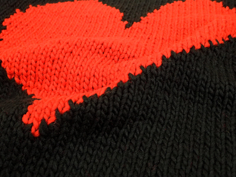 【THRIFTY LOOK】HEART HAND KNIT CREW
