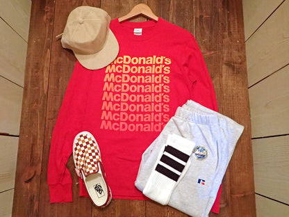 【McDonald's】OMBRE WORDMARK L/S TEE